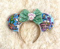 Every Day is Magic Boutique Mouse Ear Headband featuring inspirational storybook-inspired artwork, uplifting sayings, a mint green sequined bow, and handcrafted boutique detailing.
