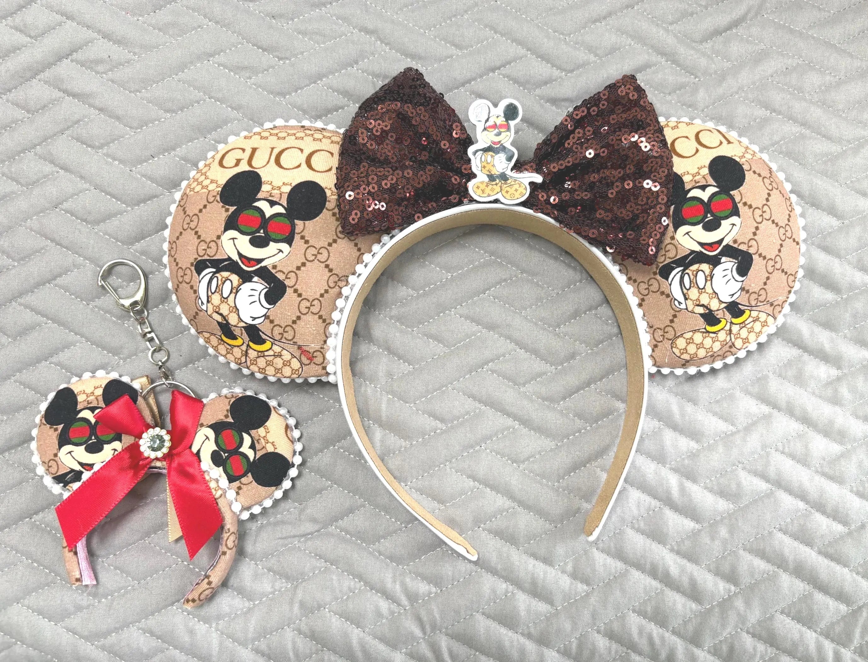 Espresso Chic Mini Ear Keychain & Bag Charm