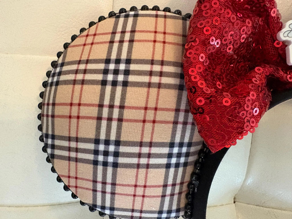 London Plaid Luxe Boutique Mouse Ear Headband