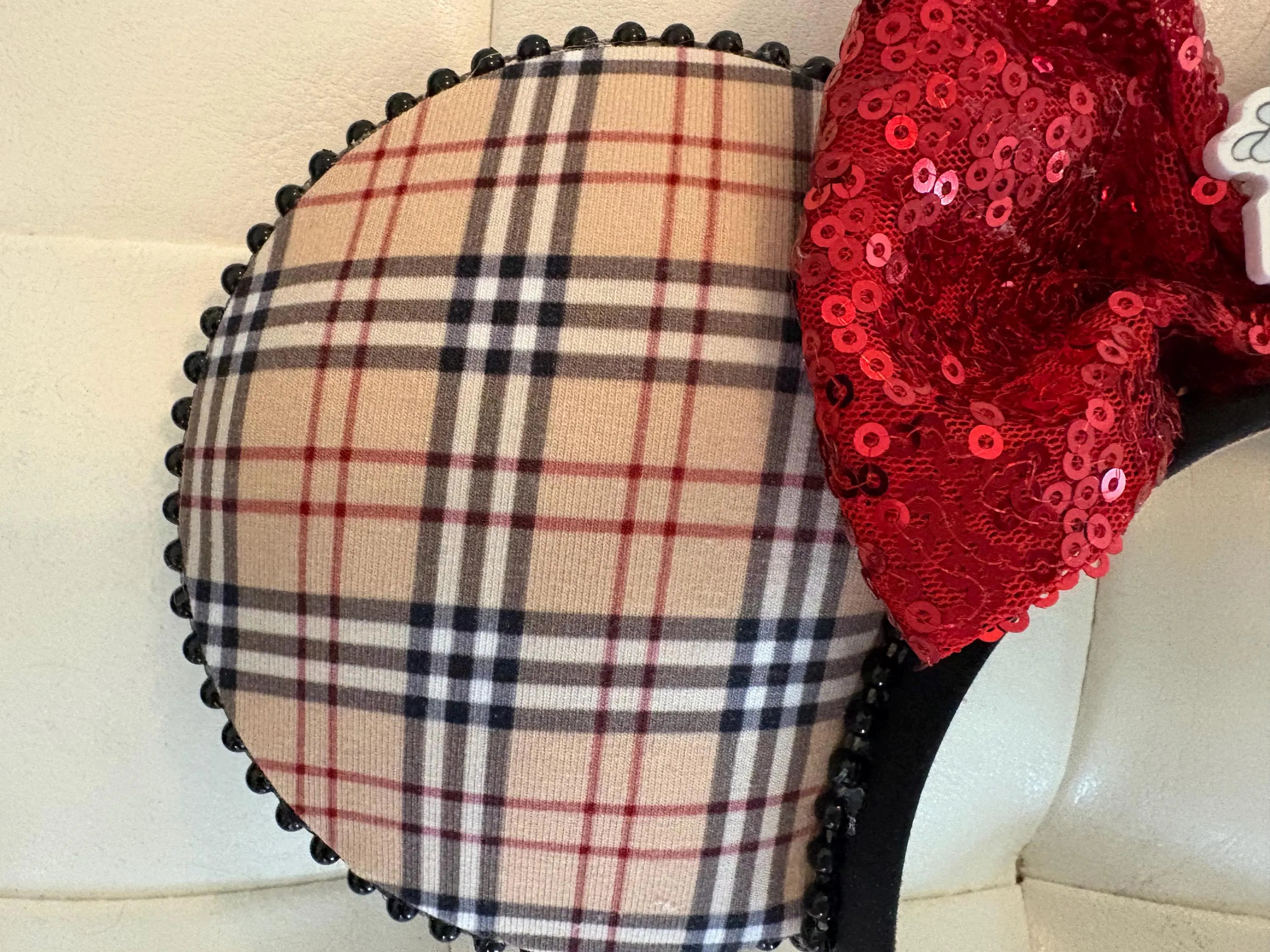 London Plaid Luxe Boutique Mouse Ear Headband