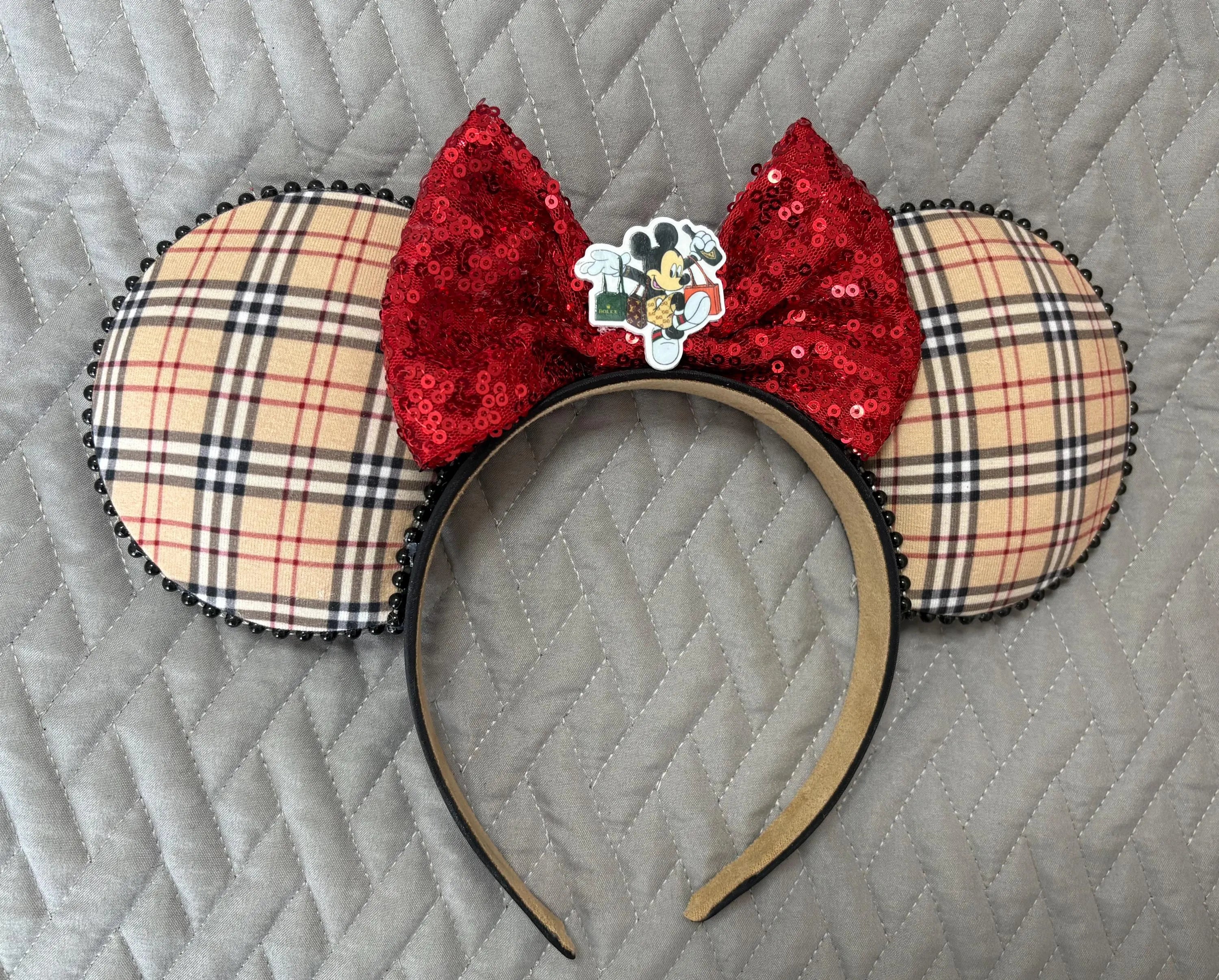 London Plaid Luxe Boutique Mouse Ear Headband