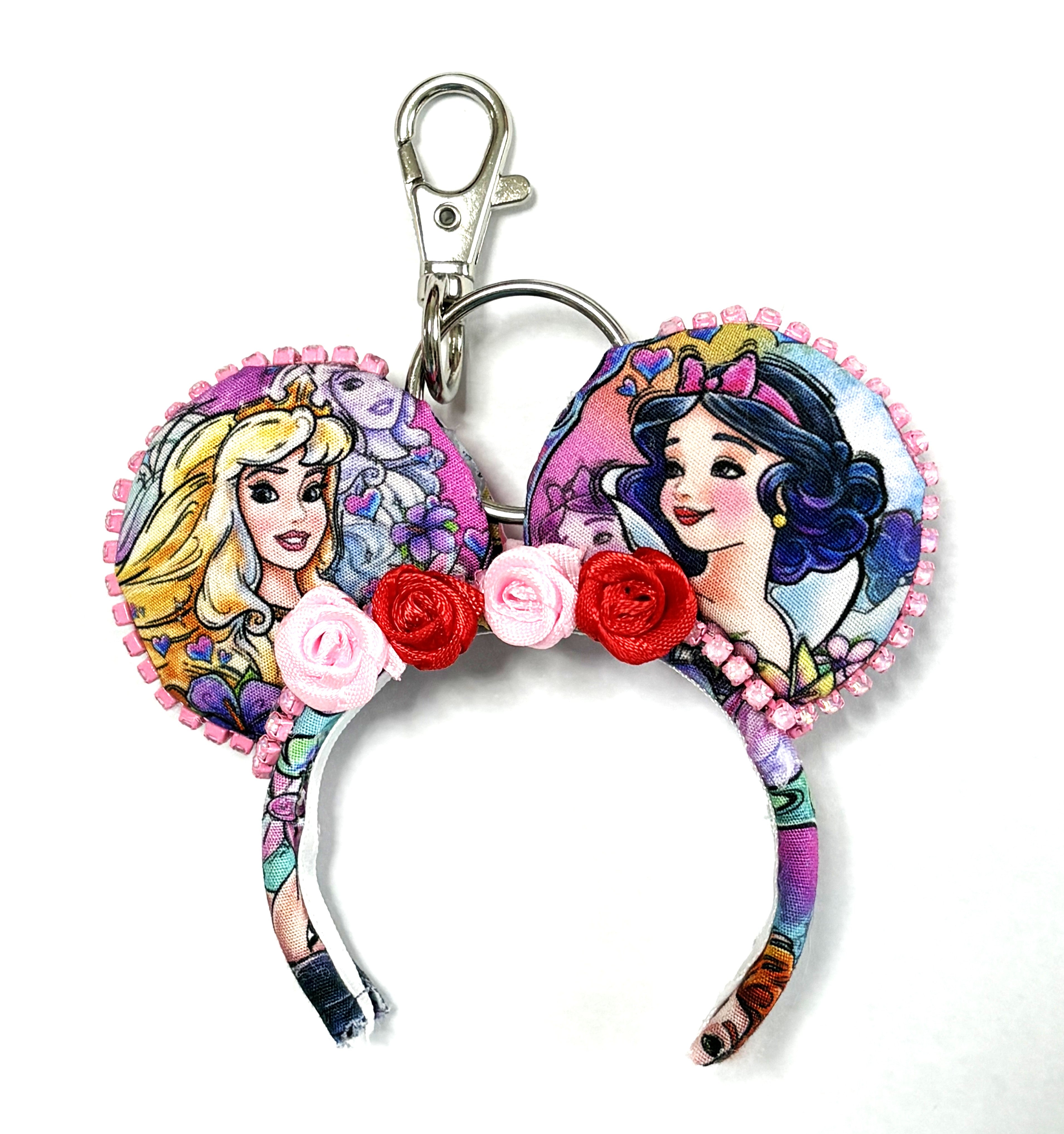 Handcrafted Forest & Dreams – Princess Duos Mini Magic Charm featuring elegant boutique styling inspired by an enchanted forest and a dreamy fairy tale kingdom with a gold-tone key ring.