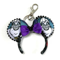 Handcrafted Sea Witch Elegance Mini Magic Charm featuring sea witch-inspired artwork, a shimmering purple sequined bow, and boutique styling by Pixie Park Co