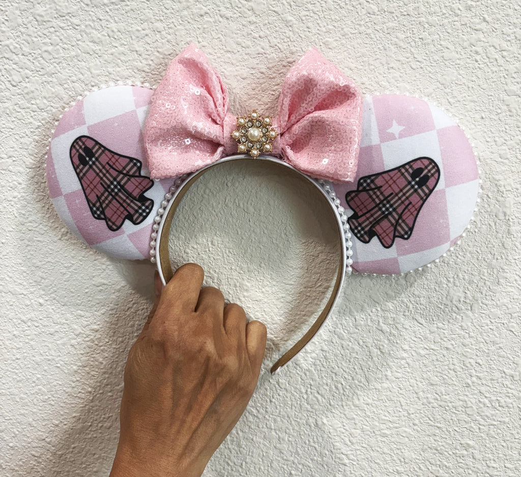 Pink Haunting Boutique Mouse Ear Headband