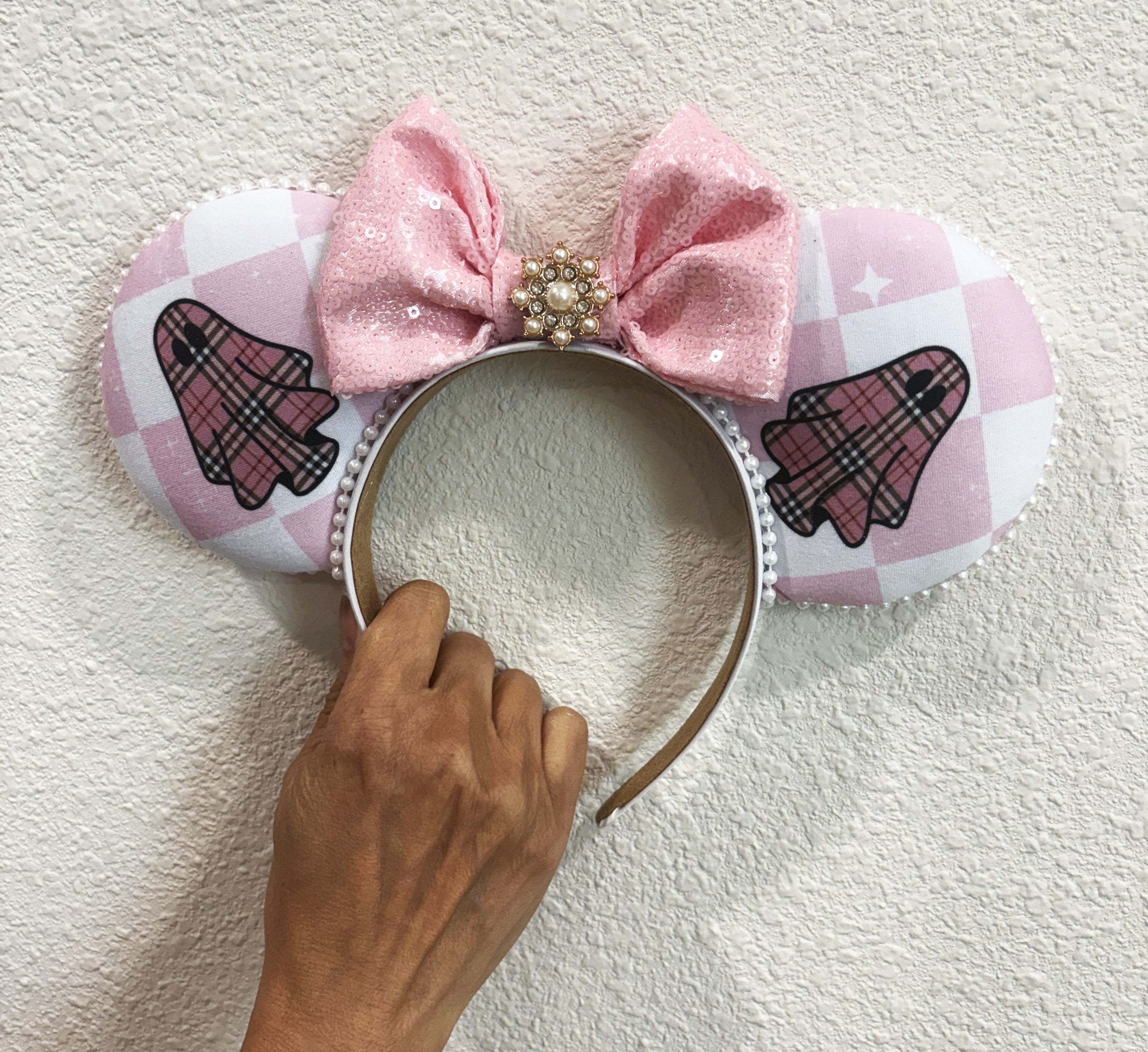 Pink Haunting Boutique Mouse Ear Headband