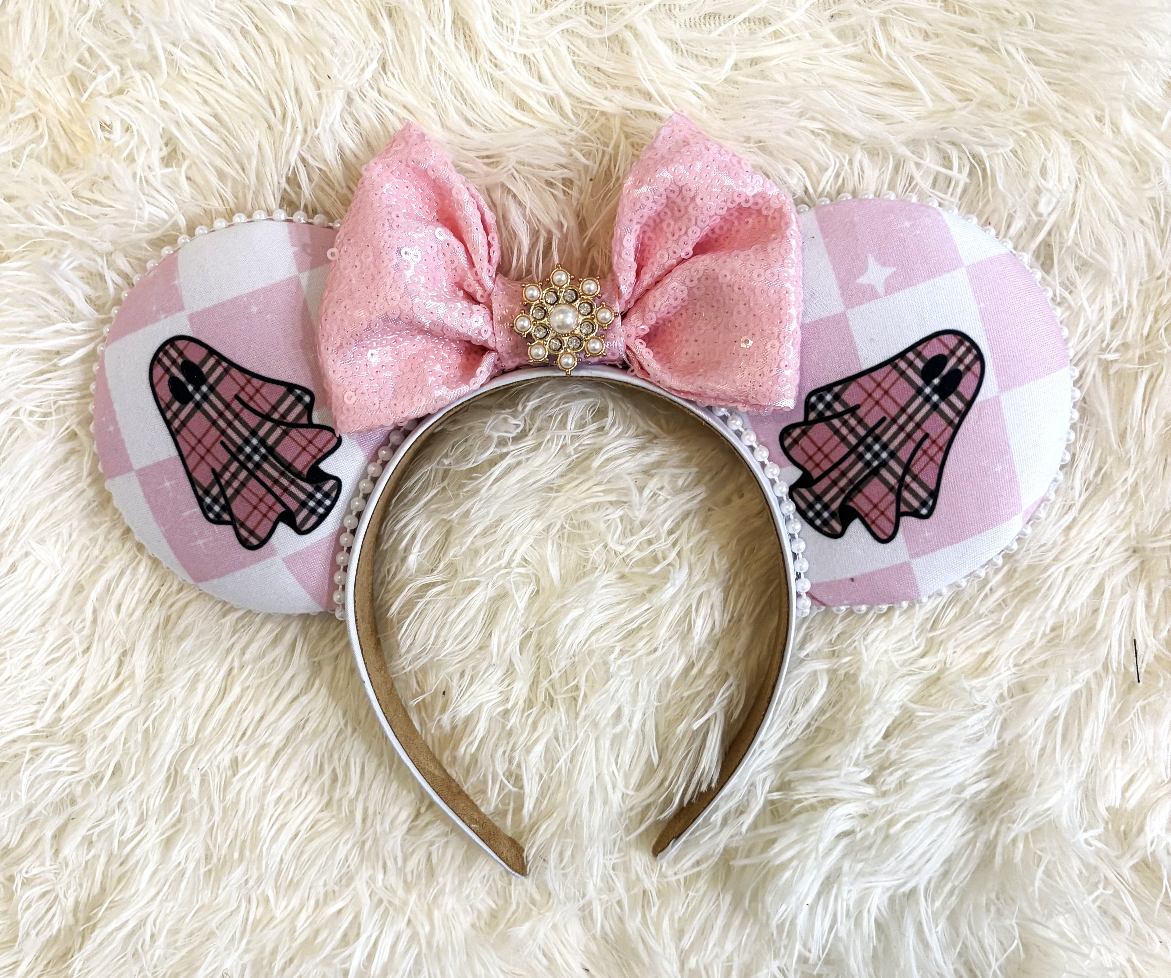 Pink Haunting Boutique Mouse Ear Headband