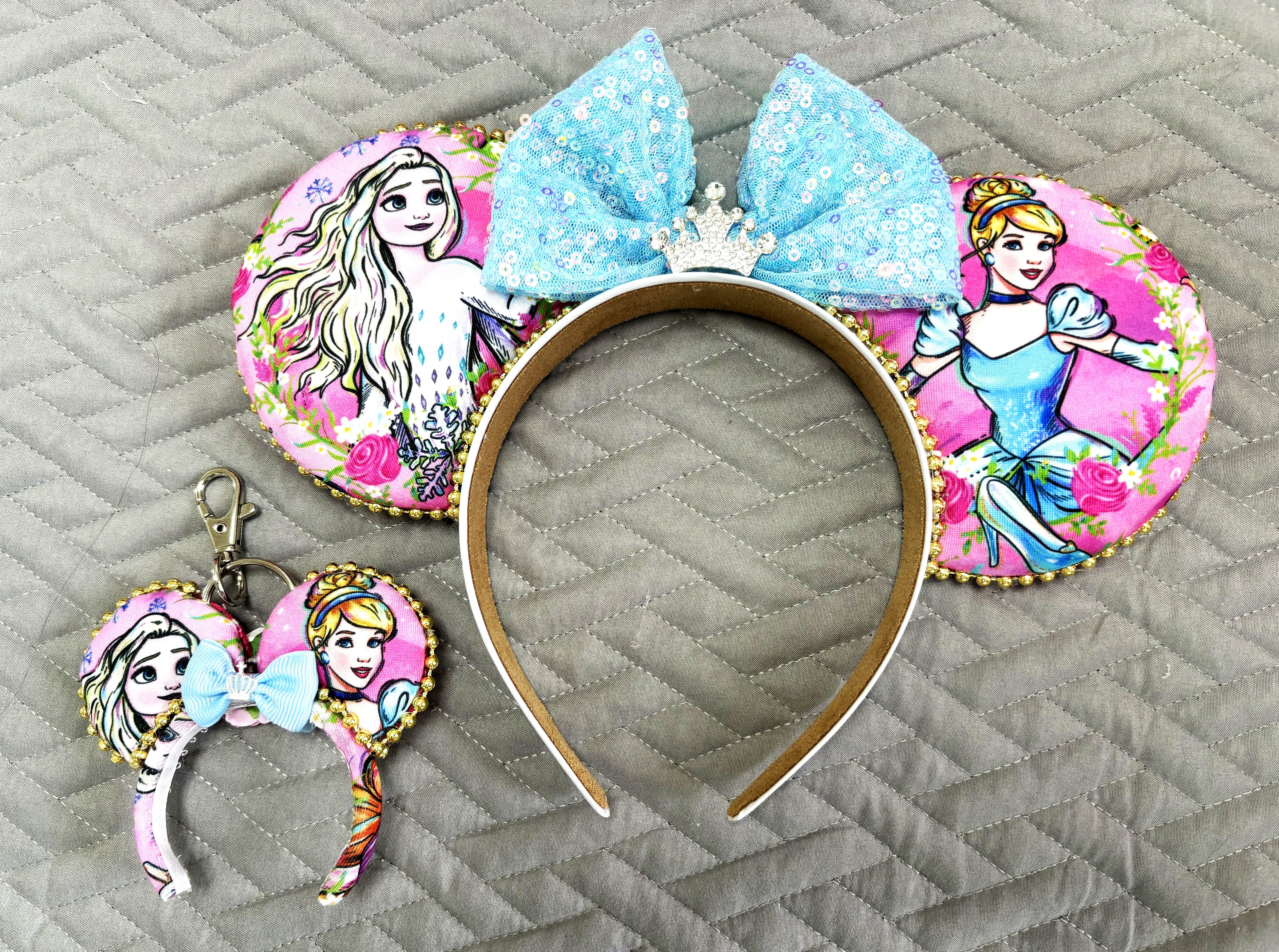 Enchanted Ice & Glass Princess Duo Mini Ear Keychain & Bag Charm