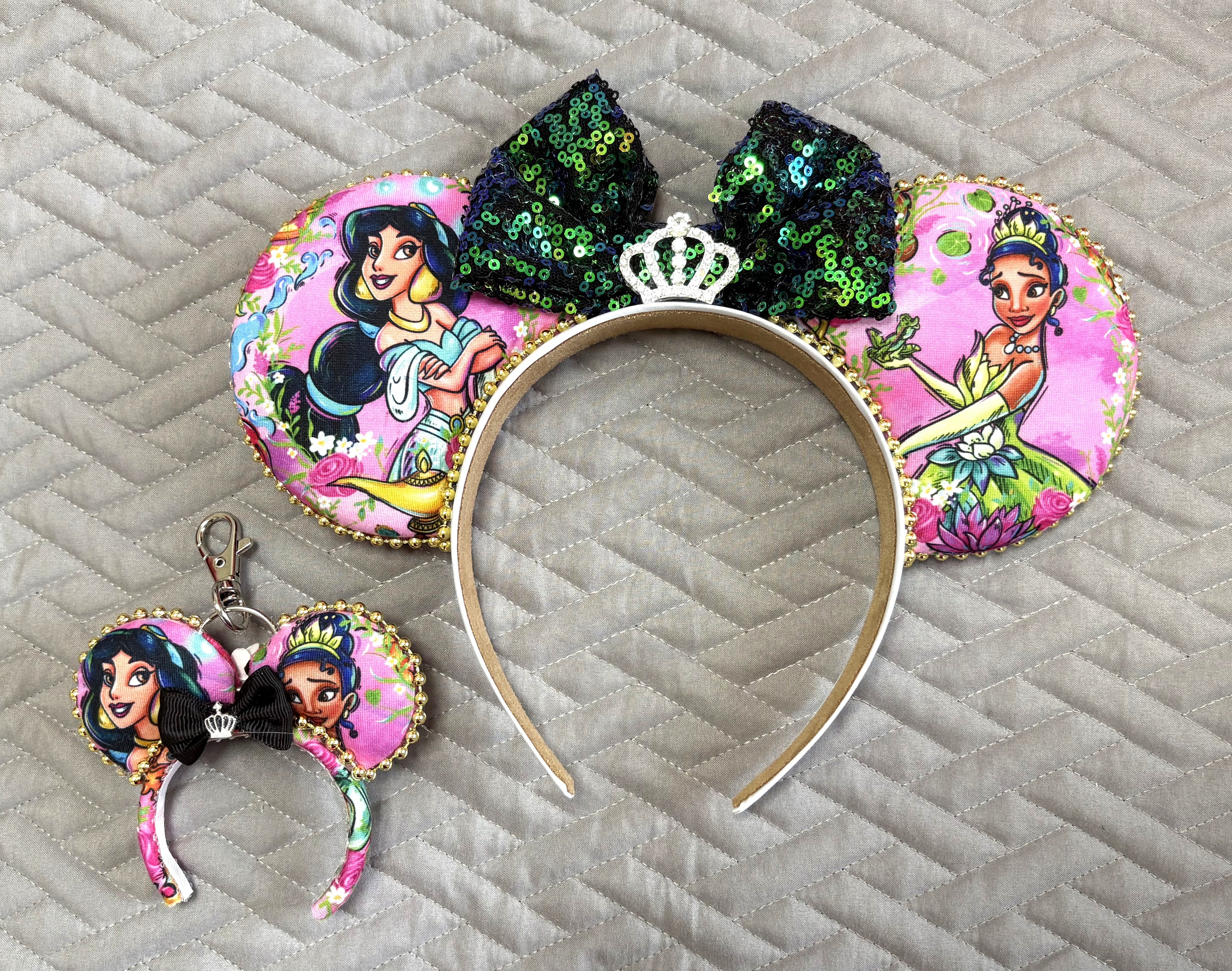 Emerald Wishes Princess Duo Mini Ear Keychain & Bag Charm