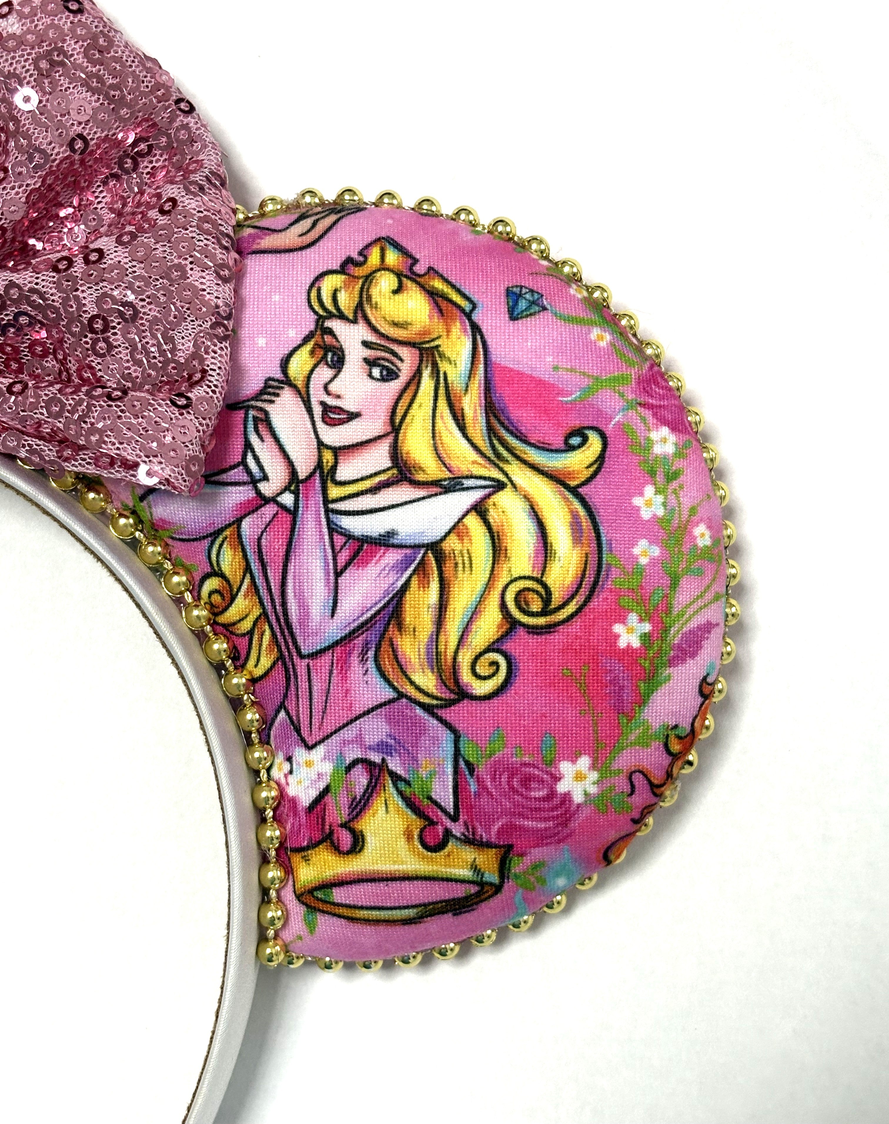 Enchanted Rose Princess Duo Mouse Ear Headband