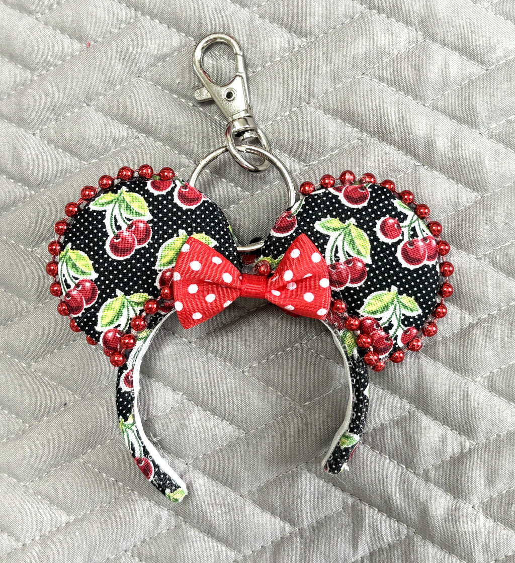 Midnight Cherry Mini Ear Keychain & Bag Charm