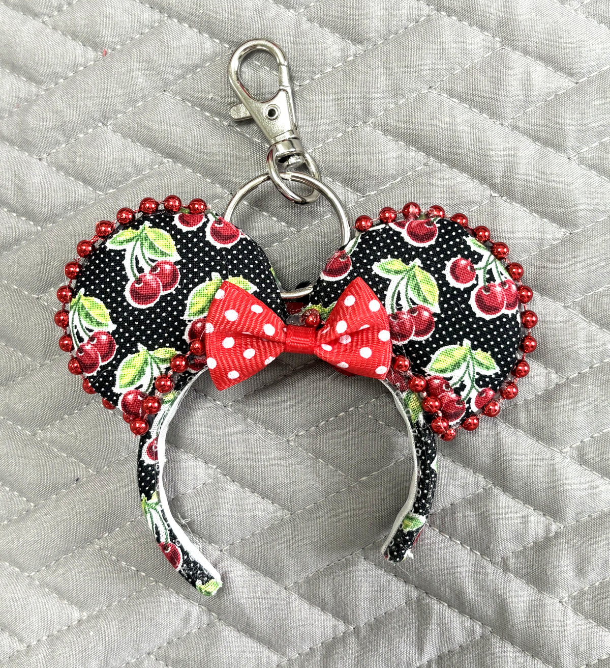 Midnight Cherry Mini Ear Keychain & Bag Charm