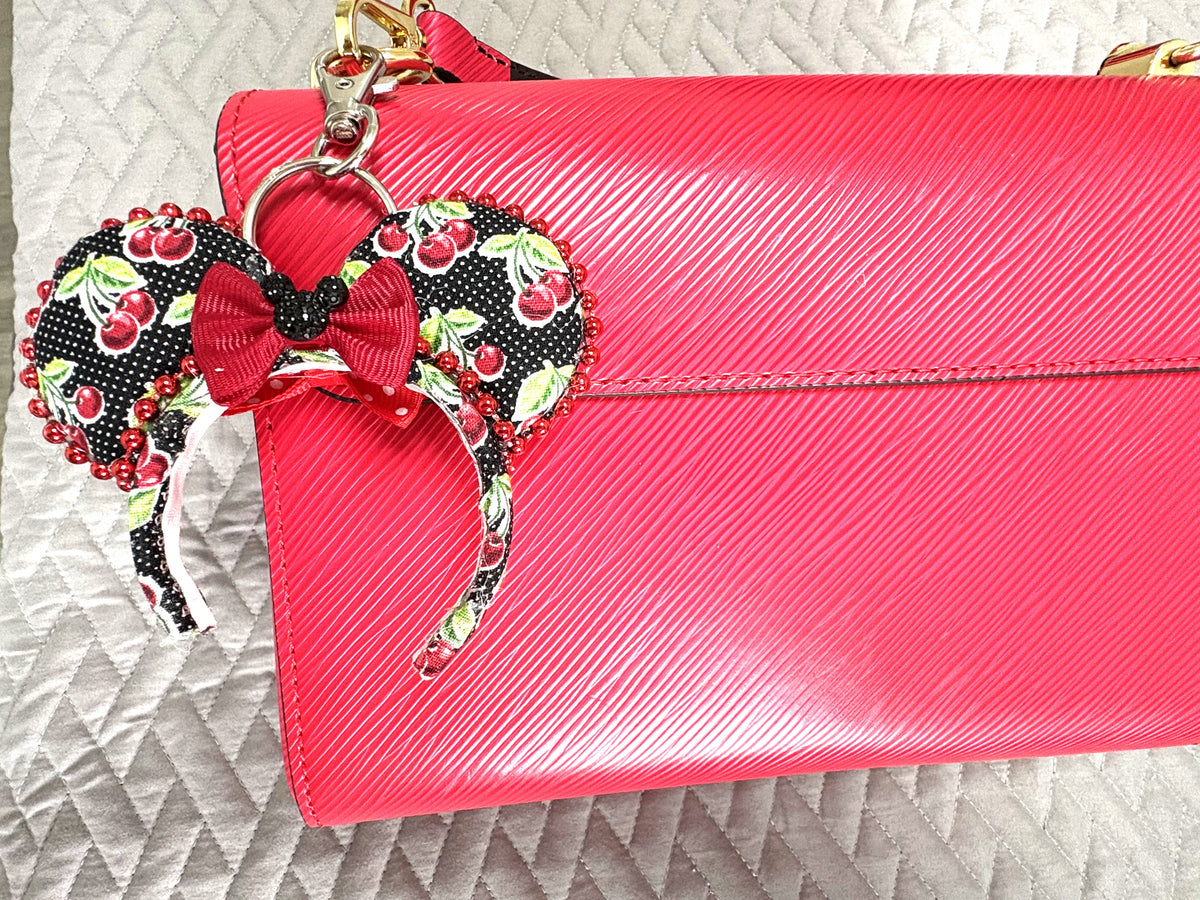 Midnight Cherry Mini Ear Keychain & Bag Charm