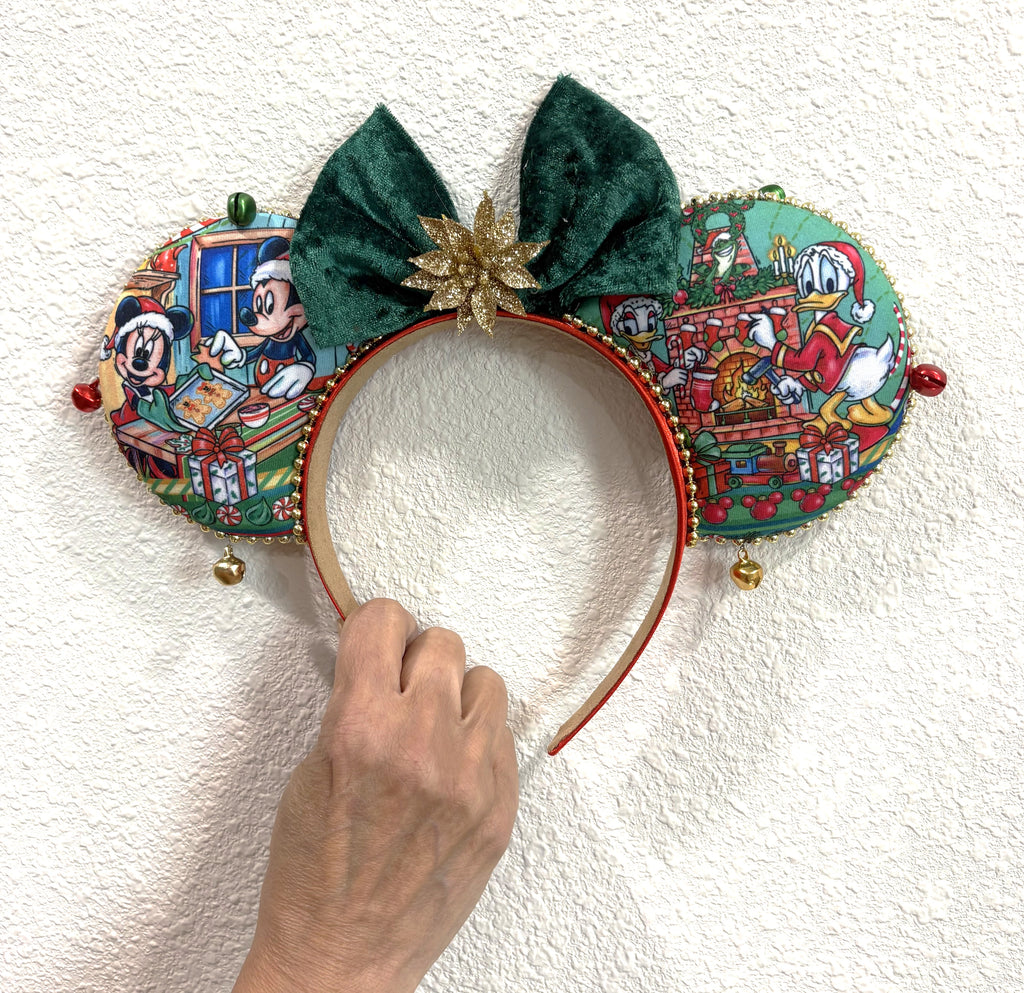 Christmas Wishes & Jingle Bells Boutique Mouse Ear Headband