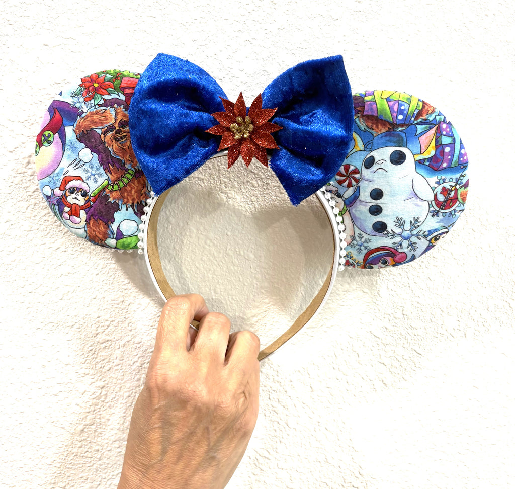 Galactic Holiday Cheer Boutique Mouse Ear Headband