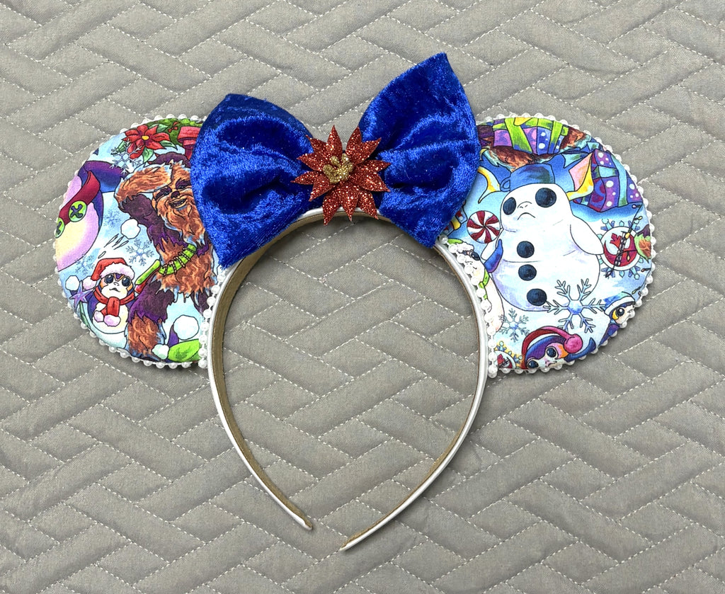 Galactic Holiday Cheer Boutique Mouse Ear Headband